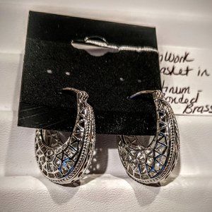 Openwork Basket Hoop earrings